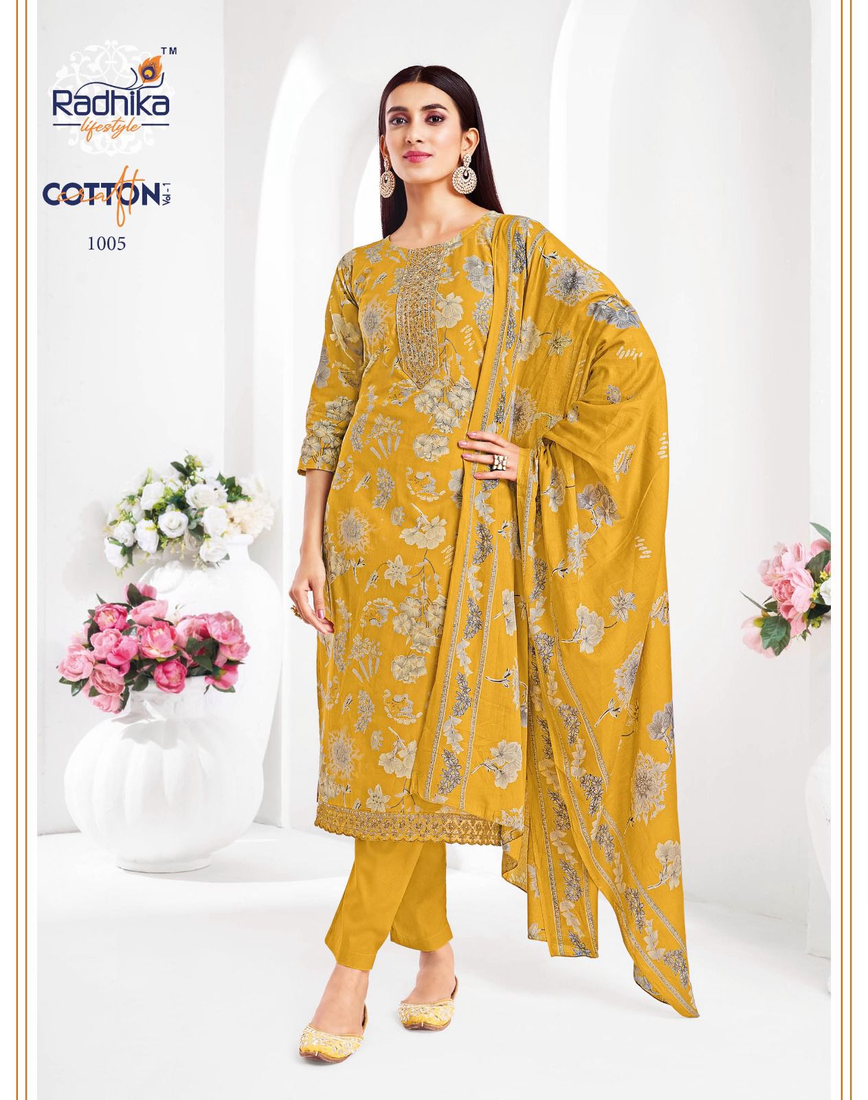 Cotton Craft Vol 1 By Radhika Cotton Kurti With Bottom Dupatta Wholesale Online